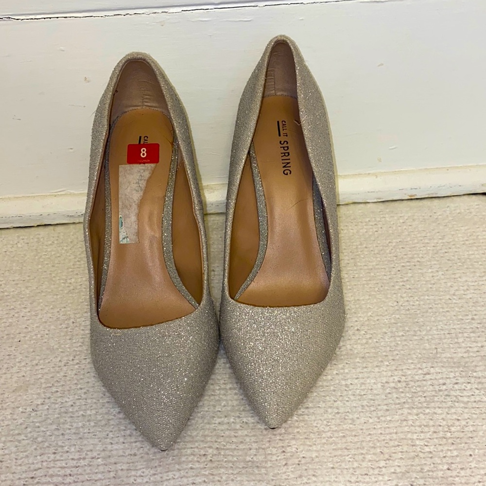 Sparkly Silver Heels
